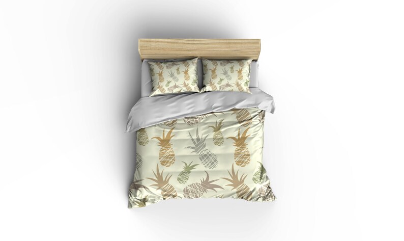 Pineapple Duvet Coverhawaiian Coveraloha Beddingbed Image 0