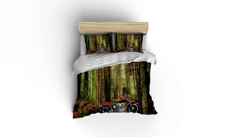 Classic Harley Davidson Duvetvintage Motorcycle Duvet Etsy