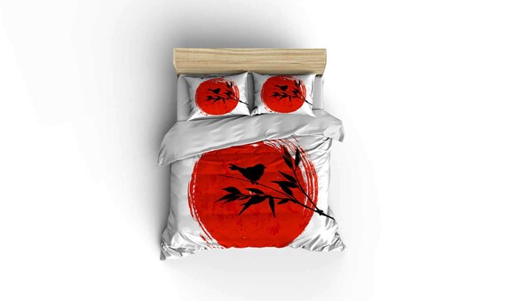 Japanese Style Duvet Coverasian Decorjapanese Bedding Bed Etsy