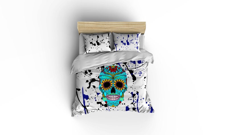 Sugar Skull Duvet Covers Home Decor Bedding Comforter Etsy