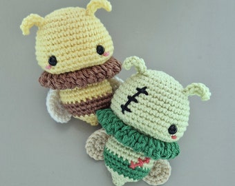 Bee / Zombee crochet pattern, amigurumi bee pattern, crochet bee, spring, summer, halloween, crochet amigurumi bee pattern