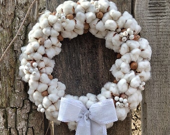 Whimsical Cotton Wreath | Cottagecore Door Decor Handcrafted with Love