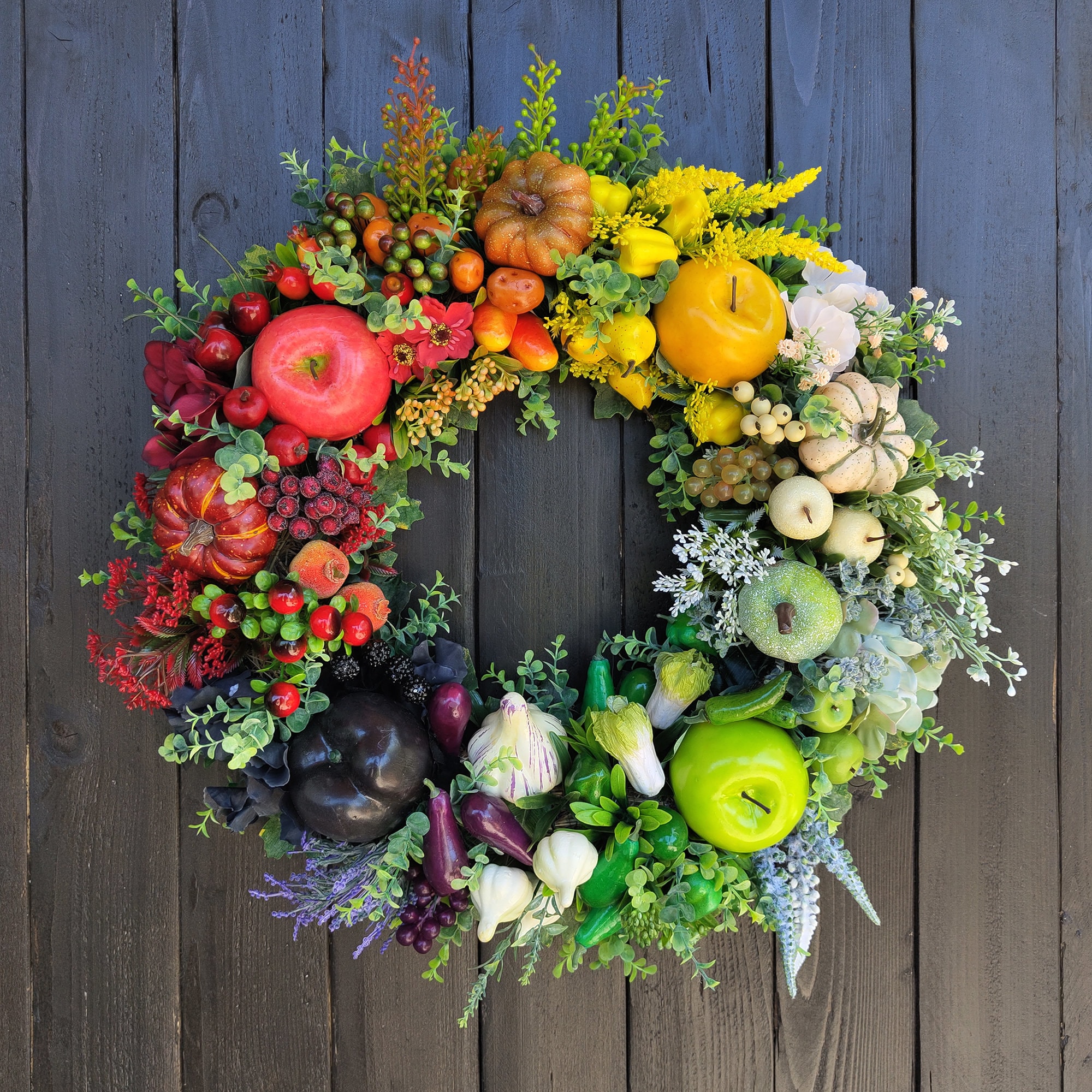 Artificial Floral Wreath 20 Inch Lavender Wreath - Artificial