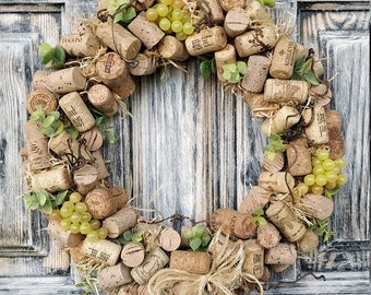 Wine Cork Wreath, Wine Cork art, All Season Wreath, Bar Decor