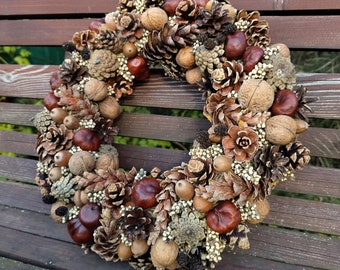Autumn Pinecone Wreath: Rustic Thanksgiving Door Decor