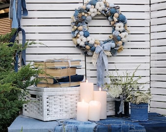 Denim wreath Denim party decor