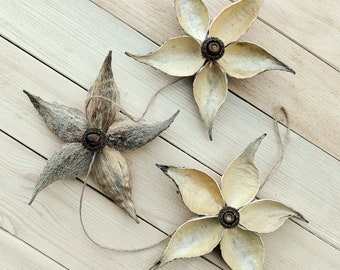 Natural floral garland of milkweed Rustic wedding decoration Boho wall garland