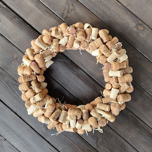 Wine Cork Front Door Wreath, Farmhouse Kitchen Wall Decor, Wine Lover Gift