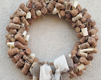 Rustic Wine Cork Wreath | Handmade Eco-Friendly Door Decor