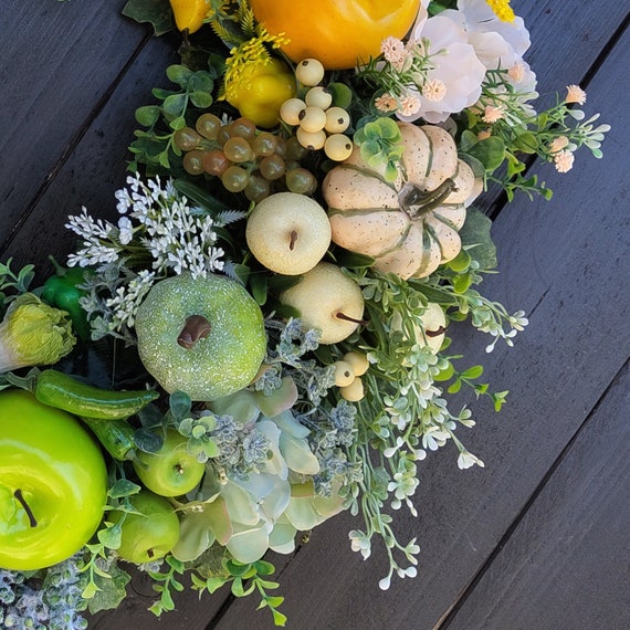 Summer Rainbow Wreath: Artificial Fruit, Vegetable & Flower Decor