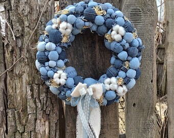 Rustic Denim Wreath | Handmade Farmhouse Decor