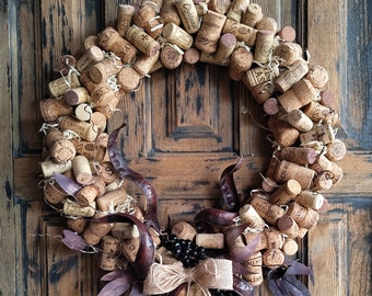 Wine Cork Wreath, Wine Lover Gift, Farmhouse Wall Art, Bar Decor