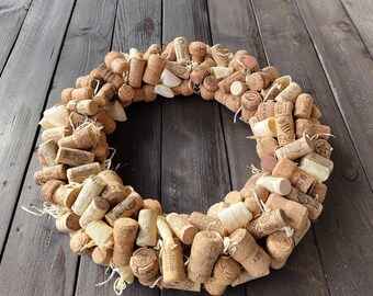 Wine lover gift, Cork wreath, Ecofriendly wreath