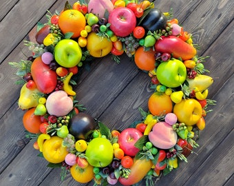 Eclectic Fruit Wreath | Vibrant Home Accent | Summer Wreath