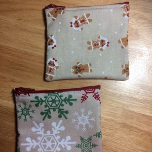 Copo de nieve / Titular de tarjeta de regalo de niño y niña de pan de jengibre / pequeño bolso de cambio / billetera de tarjeta de crédito