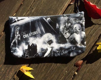Horror movie classics werewolf Frankenstein mummy vampire halloween Gothic Make Up Bag / Art Case