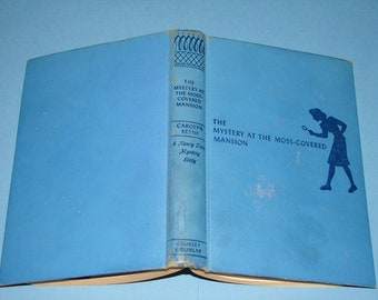 Nancy Drew #18 Mystery at the Moss-Covered Mansion Solid Blue Orig Text Book