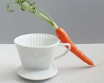 Vintage Melitta Porcelain Coffee Filter 101 | 1960's Pour Over Drip Filter, 3 holes