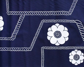 Japanese French Vintage Cotton Yukata Textile Designed by Pierre Cardin / Light Weight Dyed Plain woven / By the 3 yards