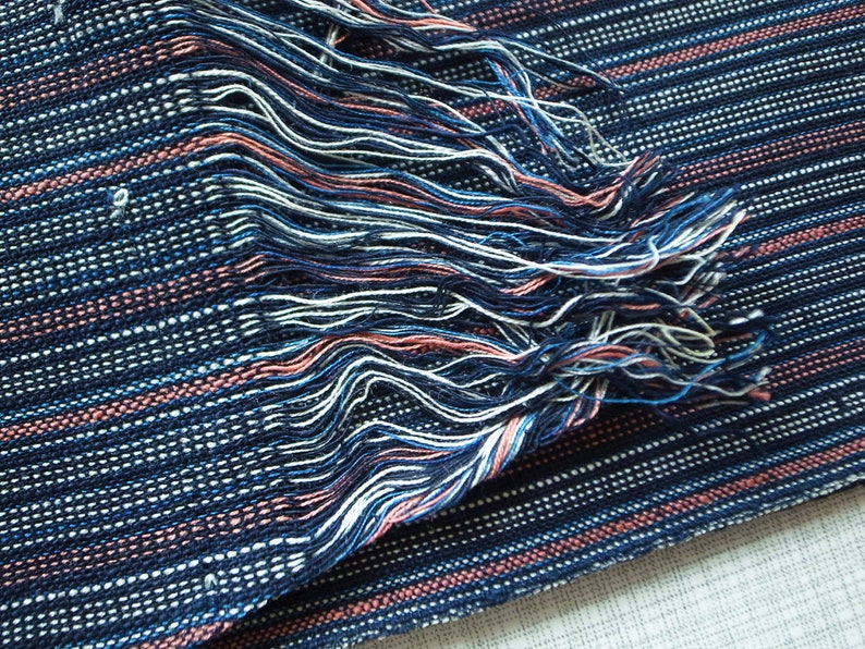 Japanese Cotton Kimono Textile / Shima 縞 / Kusaki Zome Indigo | Etsy