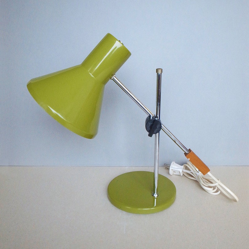 50s Yellow Swing Arm Lamp