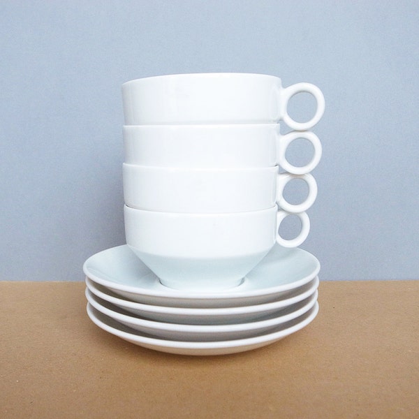German Dutch Modernist Beautility Vintage Hutschenreuther KLM 4 Coffee / Tea Cup and Saucer Ten & Kate