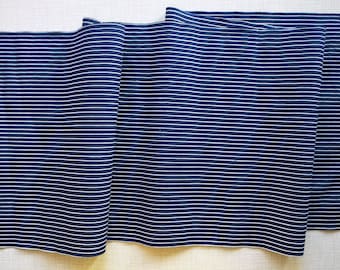 Japanse vintage kimono/yukata 100% katoenstof indigoblauw streeppatroon op maat gesneden