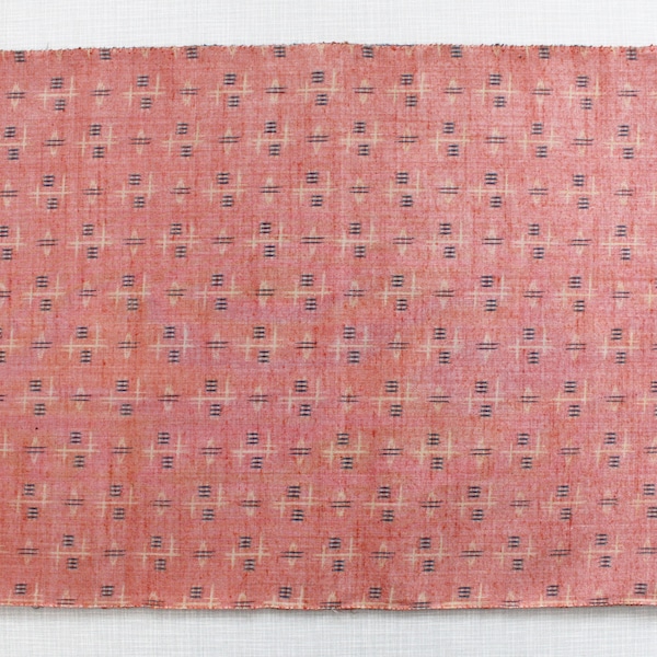 Dernière pièce ! Kimono japonais vintage en soie, textile pré-teinté ikat / abstrait géométrique Kasuri / à partir d'un boulon non utilisé / 154 cm / 60,6 po. / 1,68 yard