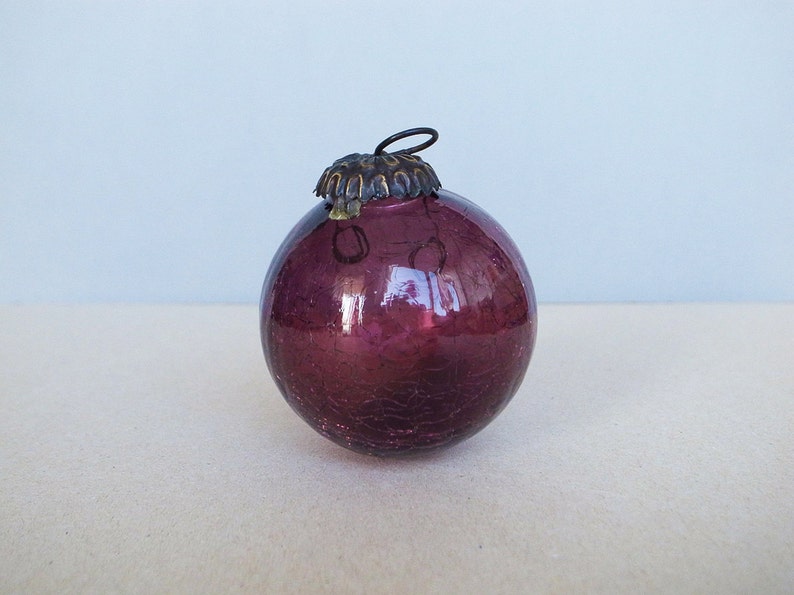 Vintage / Antique Heavy Crackle Kugel Glass Christmas Ornament Etsy