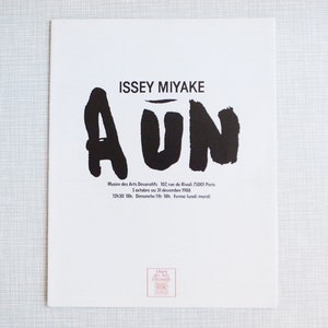 Francusko-japoński rocznik - ISSEY MIYAKE A ŪN - Ulotka wystawowa / Ulotka / Katalog / Papier informacyjny