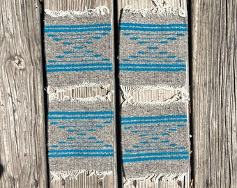 Set of 4 Matching Handwoven Zapotec Coasters from Oaxaca, Mexico