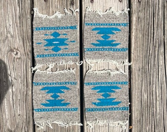 Set of 4 Matching Handwoven Zapotec Coasters from Oaxaca, Mexico