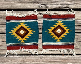 Handwoven Zapotec Wool Trivets: Southwestern Decor, Set of 2