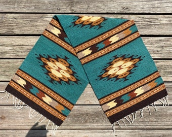 Zapotec Southwest Wool Table Runner / Wall Tapestry Measuring 48” x 16 inches - Handwoven in Oaxaca, Mexico