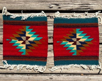Handwoven Zapotec Wool Trivets: Southwestern Decor, Set of 2