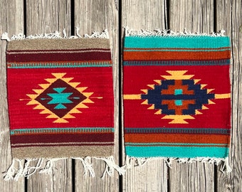 Handwoven Zapotec Wool Placemats (Set of 2): Southwest Decor