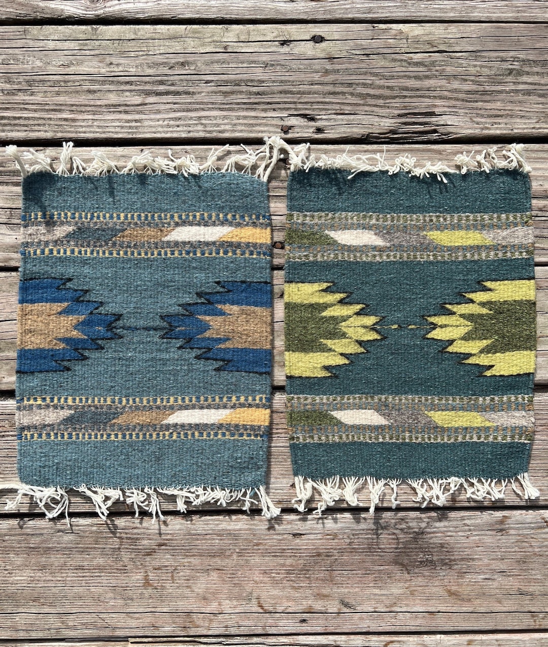 Set of 2 Zapotec Southwest Wool Placemats Measuring 11 X 14 Etsy