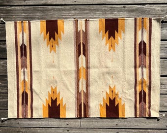 Zapotec Southwest Wool Rug Measuring 48 x 30 inches - Handwoven in Oaxaca, Mexico