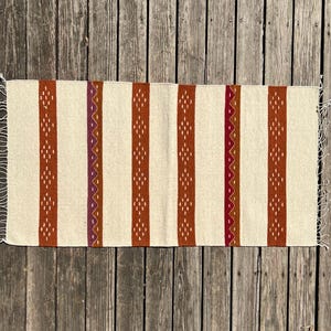 Zapotec Southwest Wool Rug Measuring 60&quot; x 30&quot; inches - Handwoven in Oaxaca, Mexico