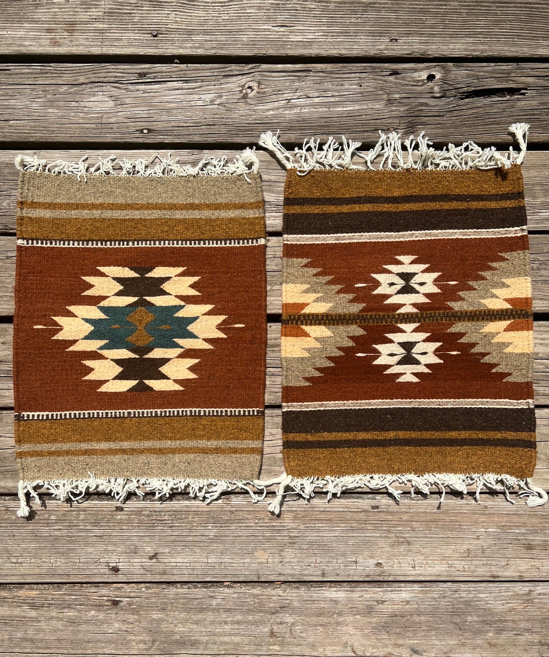 Set of 2 Zapotec Southwest Wool Placemats Measuring 15 X Etsy