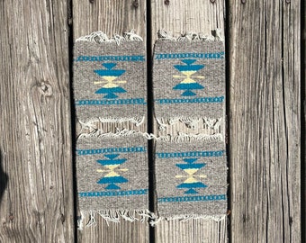 Set of 4 Matching Handwoven Zapotec Coasters from Oaxaca, Mexico