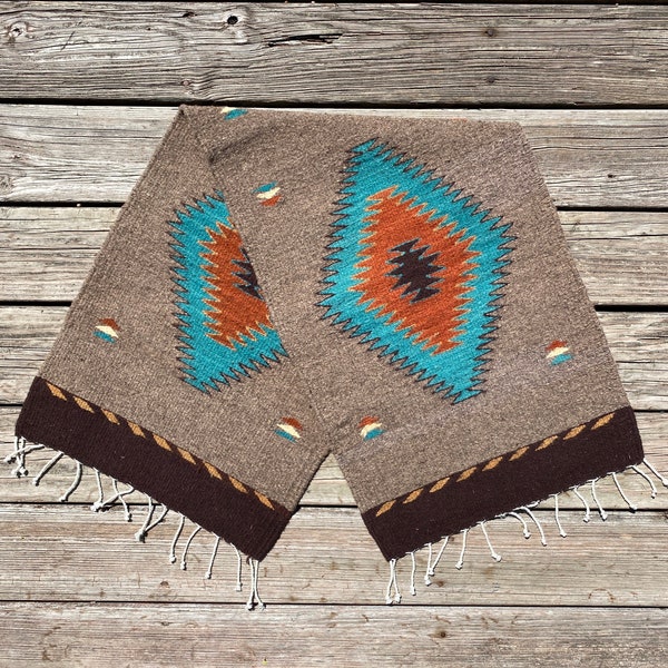 Zapotec Southwest Wool Table Runner / Wall Tapestry Measuring 48” x 16 inches - Handwoven in Oaxaca, Mexico