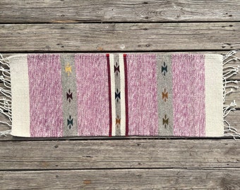 Handwoven Zapotec Wool Table Runner: Southwest Wall Tapestry (40 x 16 inches)