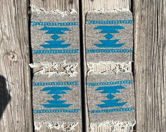 Set of 4 Matching Handwoven Zapotec Coasters from Oaxaca, Mexico