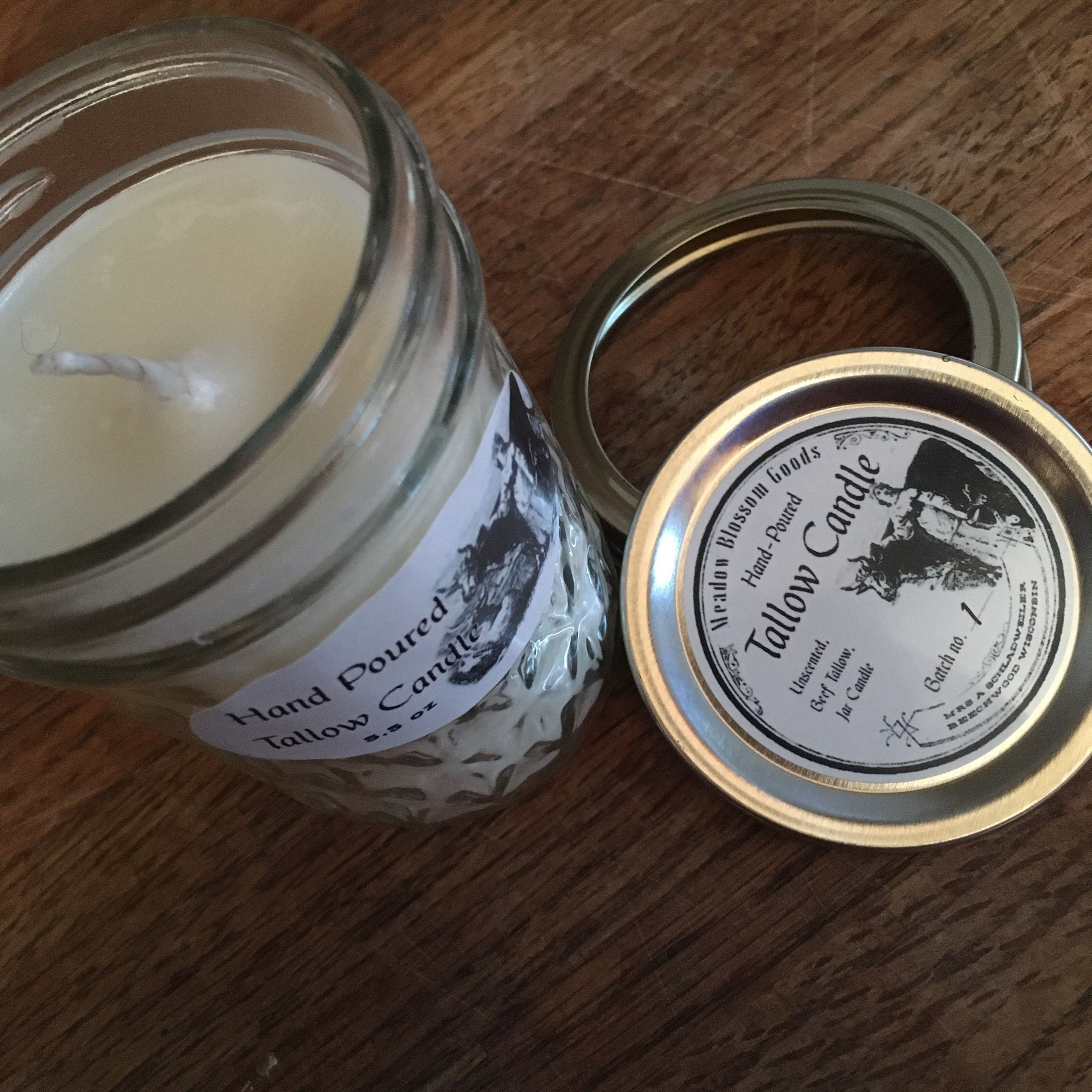 Natural Tallow Jar Candle Etsy