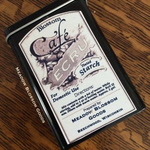 Ecru Tinted Starch Powder for Victorian and Edwardian Laundry Use