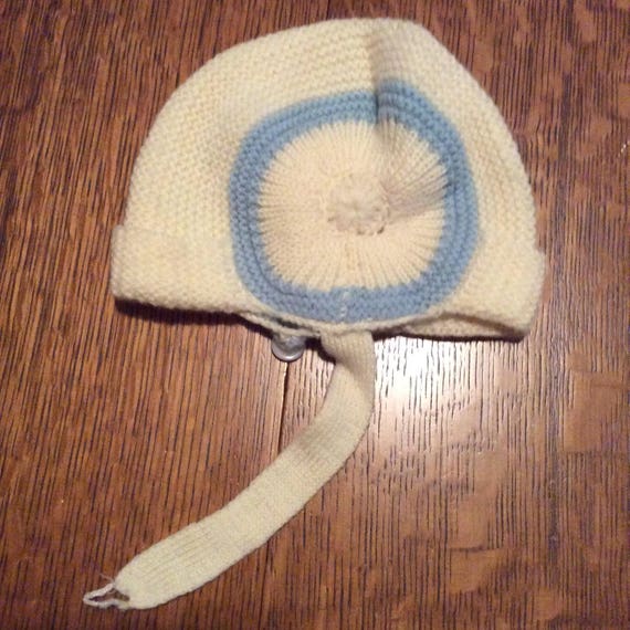 Vintage Blue and White Baby Hat - image 2