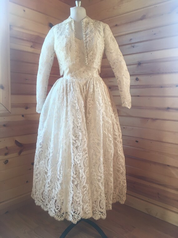 1950s Ballet Length Bridal Gown, Wedding Dress