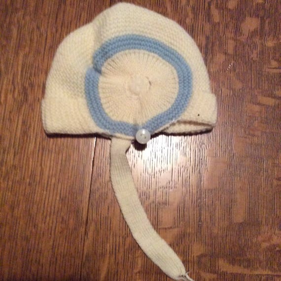 Vintage Blue and White Baby Hat