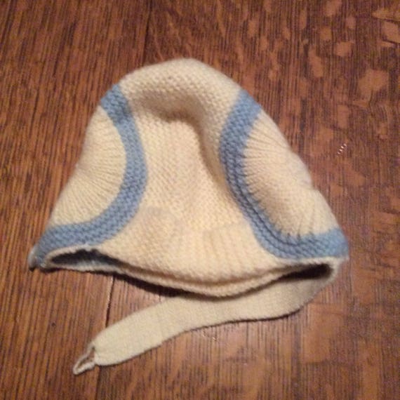 Vintage Blue and White Baby Hat - image 3
